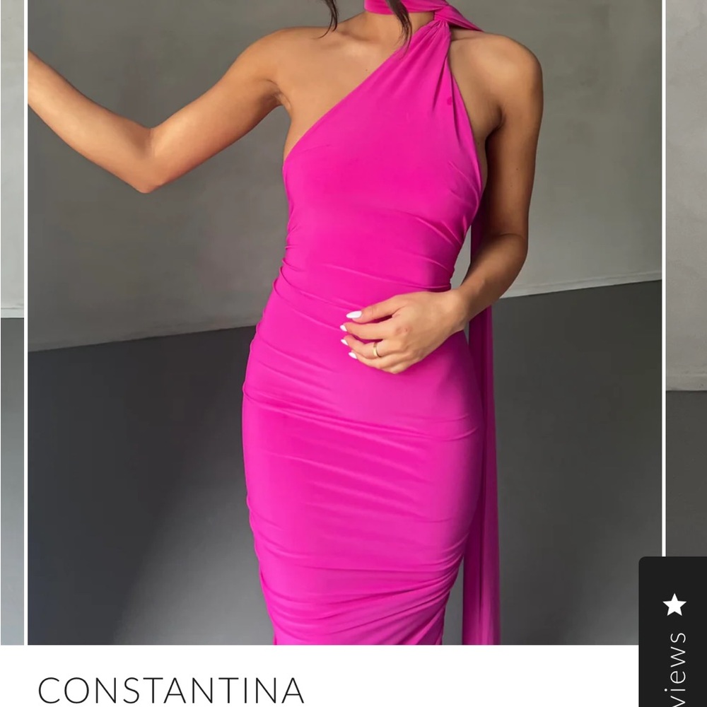 Fuchsia One-Shoulder Dress